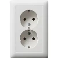 Gira 078204 Doppel-SCHUKO kompakt Standard 55 Reinweiß matt