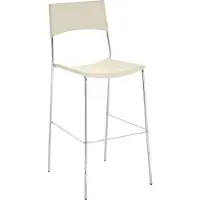 TPFLiving Barhocker Gent Gestell Metall in Chromoptik Kunststoff Creme