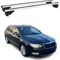 Omac Dachträger Grundtäger für Skoda Superb mk2 Kombi 2008-2015 75kg Alu Silber 2 tlg