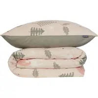 Schiesser Bettwäscheset Uma | Winterprint | Feinbiber | 2-teilig | 100% Baumwolle | Kuschelweich | YKK-Reißverschluss | 135x200 cm + 80x80 cm | Sand