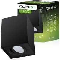LUMILED Aufbaustrahler Aufbauspot, Aufputz Deckenlampe, Aufbauleuchte Deckenspot, eckig, schwenkbar 15°, schwarz, Spot Downlight aus Aluminium, GU10 Fassung, 230V, Länge: 8,5cm, Höhe: 11,5cm