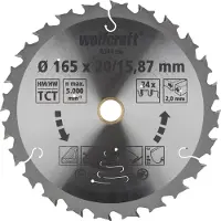 Wolfcraft 1 Akku-Kreissägeblatt HM ø165x20/15,87
