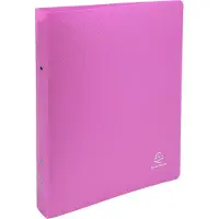 Exacompta 54694E 15x Ringbuch aus PP 700μ mit 2 Ringen 30mm, Rücken 40mm, blickdicht, DIN A4 Überbreite - Rosa