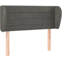 Syfax Kopfteil mit Ohren Dunkelgrau 103x23x78/88 cm Samt