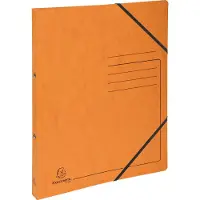 Exacompta Ringhefter A4, 32x25cm, Rücken 20mm, 2 Ringe 15mm, mit Gummizug, aus Colorspan-Karton, orange, 10 Stück