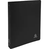 Exacompta 512801E 20x Ringbuch aus PP 700μ mit 4 Ringen 30mm, Rücken 40mm, blickdicht, DIN A4 MAXI - Schwarz