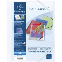 Exacompta 55992E 25x Sammelmappemit 3 Klappen Kreacover DIN A4 PP, weiß - Weiß