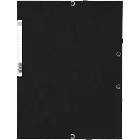 Exacompta 55301E 50x Sammelmappe mit Gummizug und 3 Klappen aus Colorspan-Karton 355g/qm, für Format DIN A4 - Schwarz