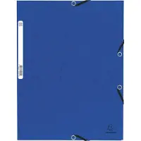 Exacompta 55302E 50x Sammelmappe mit Gummizug und 3 Klappen aus Colorspan-Karton 355g/qm, für Format DIN A4 - Blau