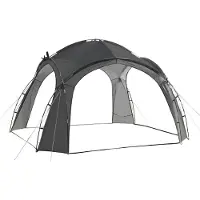 DELUKE Pavillon ZAGREB Grau Polyester | Campingpavillon Festivalpavillon Gartenpavillon