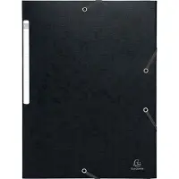 Exacompta 55951E 25x Sammelmappe mit Gummizug und 3 Klappen, Scotten Colorspan-Karton 600g/qm, für Format DIN A4 - Schwarz