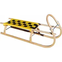 Master Holzschlitten 67 Länge 110 cm - gelb-schwarz