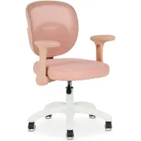 Idimex Schreibtischstuhl für Kinder AMELIA höhenverstellbar, Rosa – ergonomischer Bürostuhl für Kinderzimmer, atmungsaktive Mesh Rückenlehne & weißes Fußkreuz mit 5 Rollen