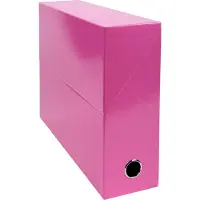 Exacompta 89924E 5x Transferbox aus Karton, Rücken 90mm, 25x33cm für DIN A4 - Iderama - Rosa