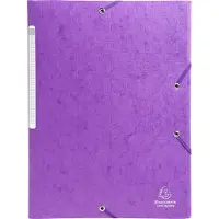 Exacompta 55957E 25x Sammelmappe mit Gummizug und 3 Klappen, Scotten Colorspan-Karton 600g/qm, für Format DIN A4 - Violett