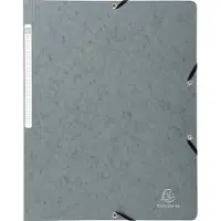 Exacompta 5571E 25x Eckspannmappe mit Gummizug ohne Klappe, aus Colorspan-Karton 400g/m2, für Format DIN A4 - Grau