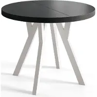 Alpi Möbel Esstisch Rund Ovo, Esstisch Ausziehbar 110-210 cm, Moderner Wohnzimmertisch und Küchentisch, Schwarz