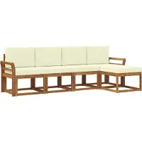 vidaXL Outdoor-Sofagarnitur 5 stk. Natur und Creme