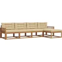 vidaXL Outdoor-Sofagarnitur 5 stk. Natur und Beige