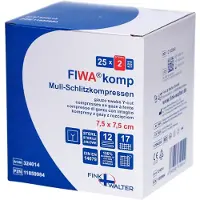 FIWA Schlitzkompressen 7,5x7,5 cm steril 12fach 25x2 St Kompressen