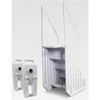 Markenlos Schwimmbadleiter Easy Entry Synthetic für Einbaubecken - 4-stufige Kunststoffleiter in Weiß - Ideal für versenkte Pools - 92 x 80 x 206 cm (Treppe + Gewichte)