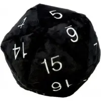 Ultra pro D20 Würfel Plüsch - Schwarz/Weiße Zahlen