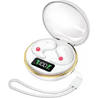 Avizar , Schlaf In-Ears ultraflach Bluetooth mit LED Etui angenehm, Weiß