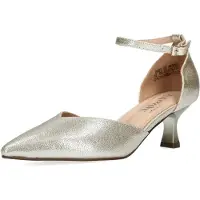 LAURA VITA Misstyl by Damen Pumps Fesselriemen Metallic Glanz MIMA 03, Größe:38 EU, Farbe:Gold