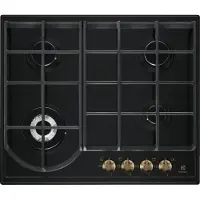 Electrolux EGH6343ROR, Schwarz, Integriert, 60 cm, Gaskochfeld, Emailliert, 4 Zone(n)