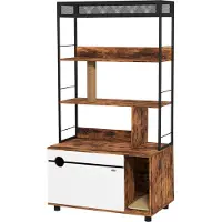 Novzep Geschlossenes Katzenklo mit Kratzpfosten und 3-Ebenen-Regal, 80x48x152 cm, Braun