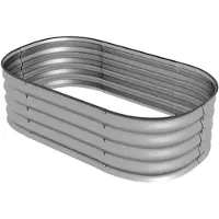 Dopwii Hochbeet Pflanzenbeet Modulares Hochbett, wetterbeständig, offener Boden, 105 x 62 x 30 cm, Silber