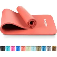 Tunturi Dicke NBRmatte 15mm - Rutschfest Gymnastikmatte - Für Yoga und Pilates - Sportmatte 180x60x1,5cm -Schadstofffrij - Besonders komfortabel - Roségold
