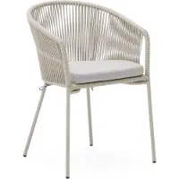 Natur24 4er Set Stühle Yanet 56 x 54 x 80 cm Stahl Polyester Beige