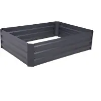 DELUKE Hochbeet PISA Anthrazit Stahl | Beetumrandung Metall-Hochbeet für Garten Balkon-Beet Gemüsebeet Kräuterbeet