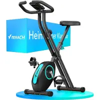 Merach Klappbares Heimtrainer, kompakt und leise, 16 Magnetstufen, LCD-Bildschirm, Tablet-Halterung, für den Heimgebrauch
