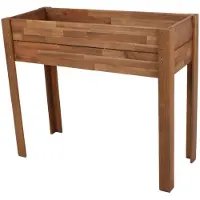 DELUKE Hochbeet ROBERT Natur Akazie | Holz-Hochbeet für Garten Balkon-Beet Gemüsebeet Kräuterbeet