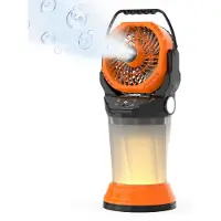 Zimilo 15000 mAh Ventilator mit Wassernebel, mit Griff, 2000 ml Wassertank, 4 Geschwindigkeiten, 90° Oszillation, RGB Nachtlicht, Orange