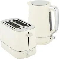Dopwii Set aus 1,7 L Wasserkocher und Toaster mit 6 Bräunungsstufen, Beige
