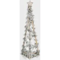 Northix 68 cm hoher Weihnachtsbaumkegel aus Holz mit LED-Beleuchtung