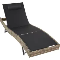 TecTake Rattan Sonnenliege Moana 69 x 211 x 41 - 94 cm