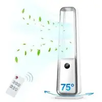 Zelurxx Bladeless Ventilator, Turmventilator, leiser Standventilator, 3 Windstufen, 12h Timer, Fernbedienung, 60° Oszillation, Touch-Panel, DC, Weiß