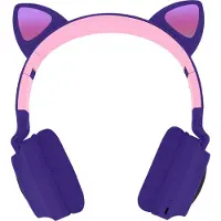 Avizar , Bluetooth 5.0 Kopfhörer mit LED Katzenohren Design, Fuchsia