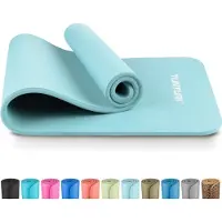 Tunturi Dicke NBRmatte 15mm - Rutschfest Gymnastikmatte - Für Yoga und Pilates - Sportmatte 180x60x1,5cm -Schadstofffrij - Besonders komfortabel - Hellblau
