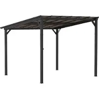 Welikera 3 x 3 m Metallpergola, Gartenpergola mit wasserfestem Dach, freistehend, windfest, UV-beständig, Dunkelgrau