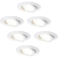 LEDVION LED Einbaustrahler 6er Set Weiss 5W Warmweiss wasserdicht IP65