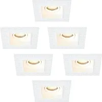 LEDVION LED Einbaustrahler 6er Set Weiss GU10 Fassung Warmweiss