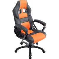 Mendler Bürostuhl HLO-CP68 schwarz/orange