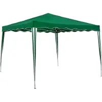 DELUKE Pavillon STEFAN 3x3m Grün Polyester | Campingpavillon Festivalpavillon Gartenpavillon