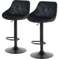 Home24 Barstuhl - 2er-Set - Metall / Textil
