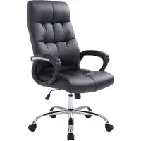 Mendler Bürostuhl CP608, Schreibtischstuhl Chefsessel Drehstuhl, 160kg belastbar, Kunstleder schwarz